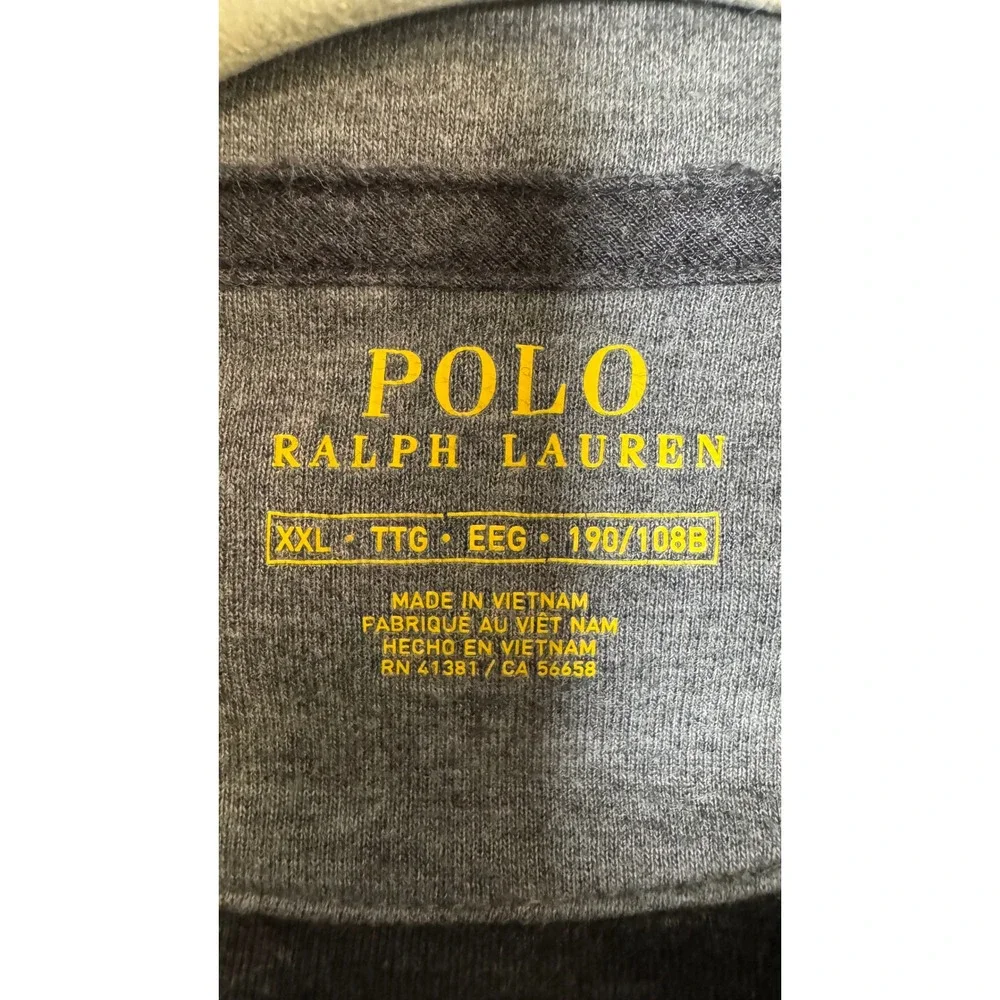Polo Ralph Lauren Mens XXL Gray 1/4 Zip Pullover Mock Neck Cotton Blend Sweater